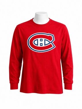 Size M Fanatics Men’s Montreal Canadiens Long Sleeve Red Logo Tee